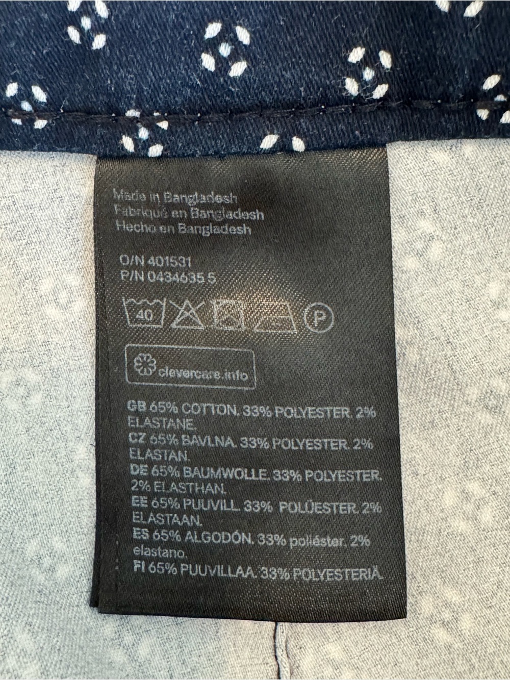 H&M Women’s Navy Slim-Fit Pants, Stretchy, Business Casual - Picture 6 of 6